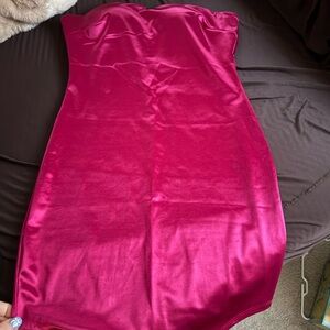 Elegant Pink Strapless Dress